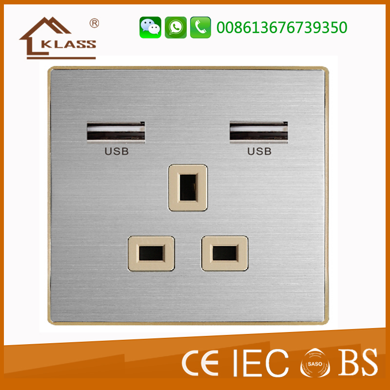 3 Pin with 2USB socket KB7-033